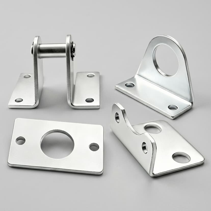 Actuator clevis bracket machined to customer drawing showing machined surfaces for actuator bracket surface finish review