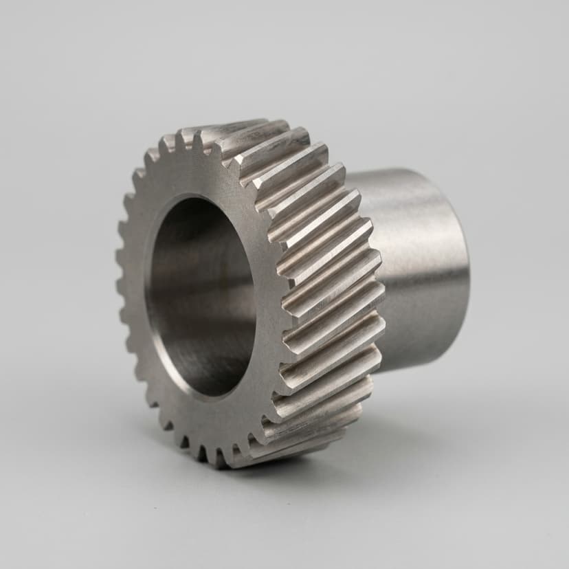 Helical gear with precision-ground contact surfaces