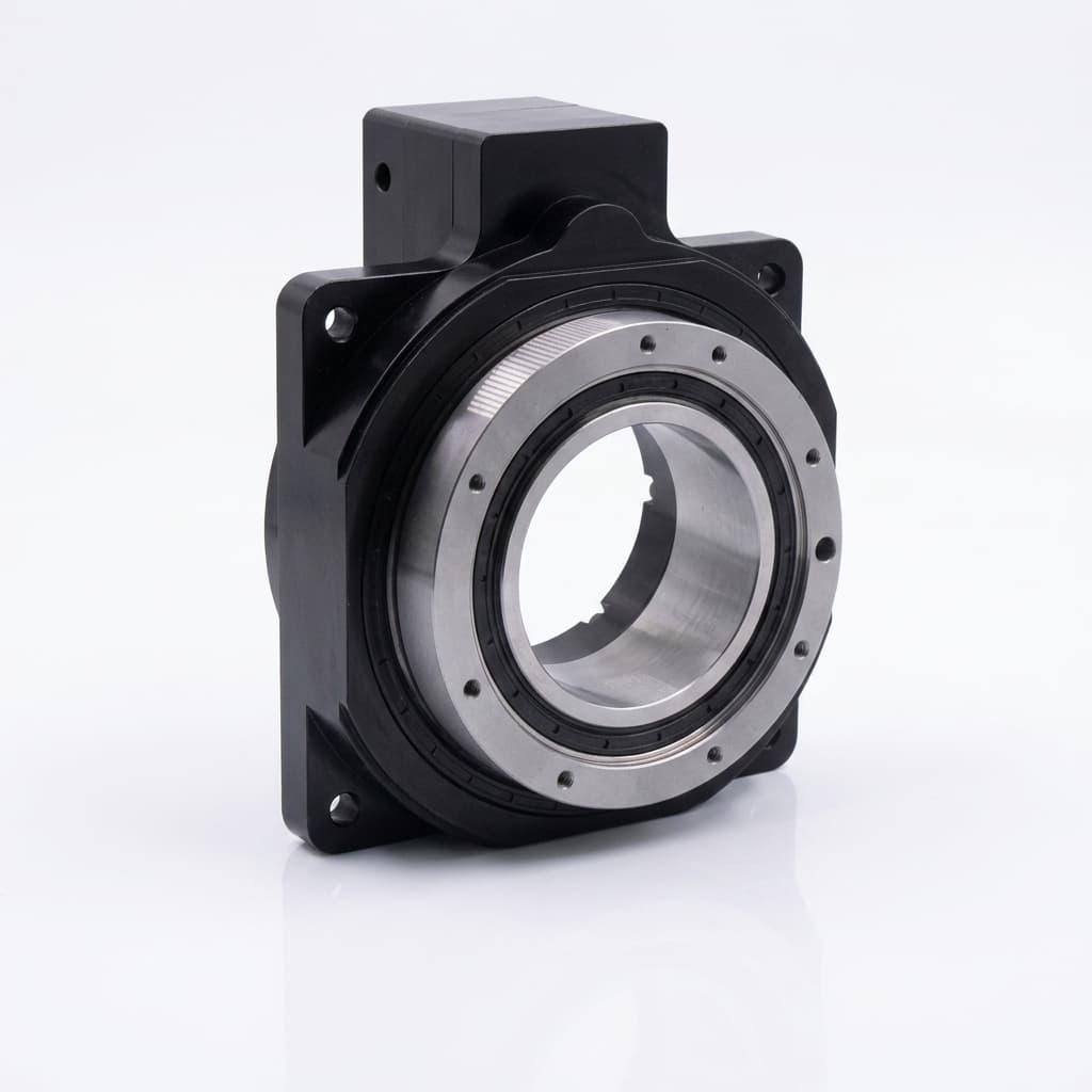 Precision CNC machined hollow rotary actuator with bearing interface